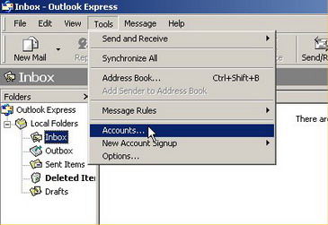 Outlook Express Step 1